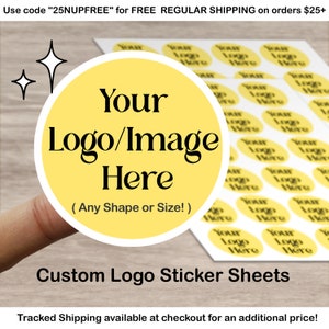 Custom Sticker Sheets - Any Shape or Size- Personalized Logo Sticker Sheet for small business packaging, branding and more!