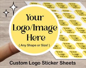 Custom Sticker Sheets - Any Shape or Size- Personalized Logo Sticker Sheet for small business packaging, branding and more!