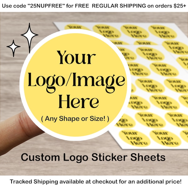 Custom Sticker Sheets - Any Shape or Size- Personalized Logo Sticker Sheet for small business packaging, branding and more!