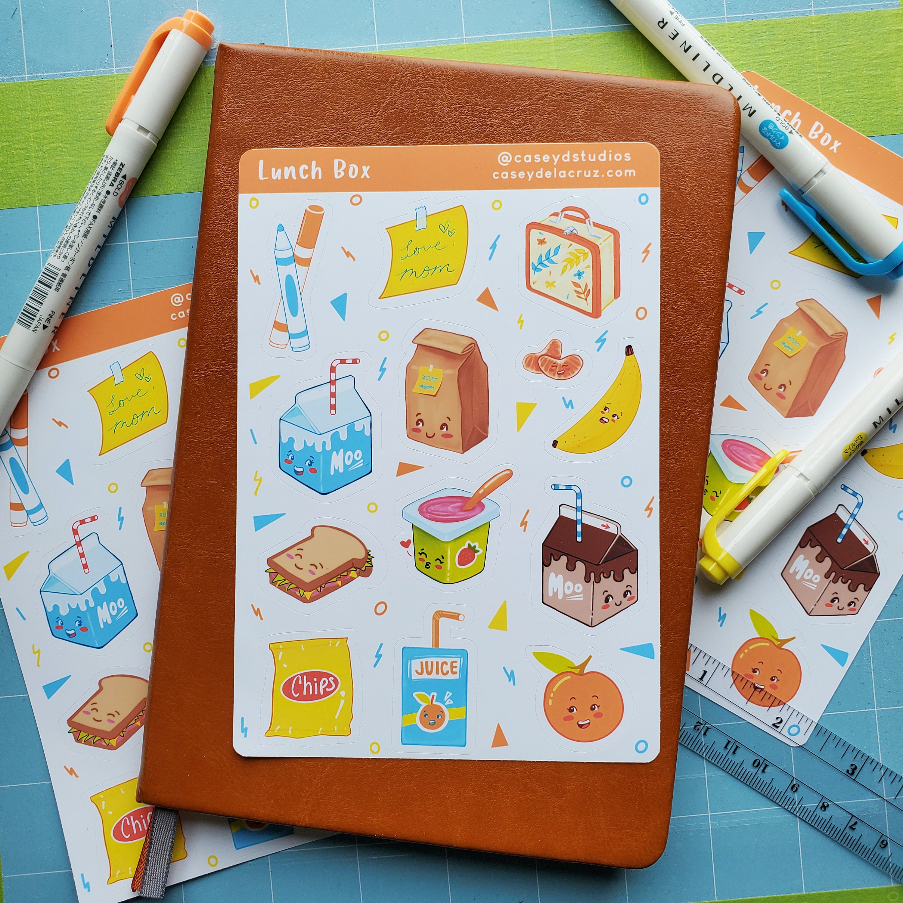 Lunch Box Vinyl Sticker Sheet for decorating bullet Etsy