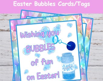 Pasen bubbels tag, afdrukbare paastags, schoolpaaskaart, feestartikelen, flessen bubbels tags, voor ministerie, voor outreach, voor Pasen