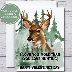 Hirsch Jäger Valentine, druckbare Valentinstagskarte, für ihn, für Mann, für Freund, für Jäger, Buck Deer Karte, Big Buck Valentinsgruß