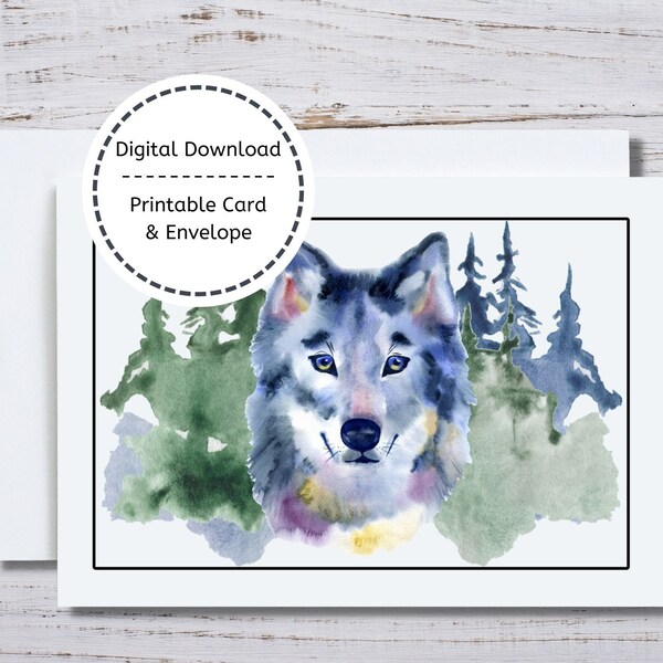 Wolf Card - Etsy