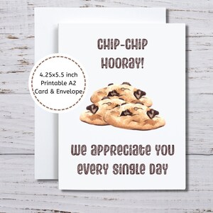 Teacher Appreciation from Class, We Appreciate You Card from Group, Appreciation Card Printable, Chip Chip Hooray, Employee Appreciation