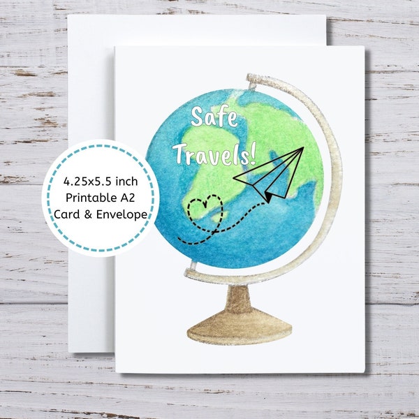 Safe Travels Gift, Bon Voyage Card, Farewell Card to Print, Missionary Goodbye, Card for Military Spouse, Moving Card, Going Away Card