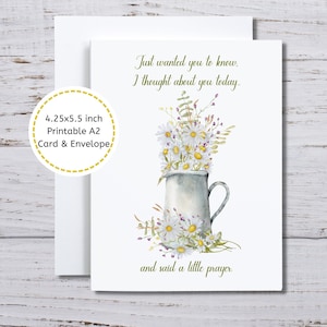 Daisy Card, Thinking About You Printable Card, Encouragement Card for Women, Praying for You Card, Christian Encouragement Card, Prayer Gift