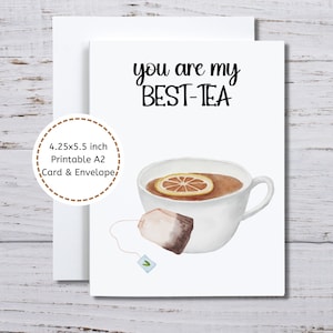 BFF Karte, Beste Teekarte, Karte für meine beste Freundin, für den besten Freund, Tee-Themen-Geschenk, Teetrinker-Geschenk, Sie sind mein bester Freund, Sie sind mein bester Tee