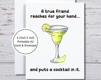 Margarita Card, Funny Friendship Card, Cocktail Card, Margarita Card for BFF, Card for Drinking Buddy, Drinking Card, Drinking Humor