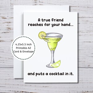 Carta Margarita, Carta di amicizia divertente, Carta cocktail, Carta Margarita per migliore amica, Carta per compagno di bevute, Carta per bere, Umorismo sul bere