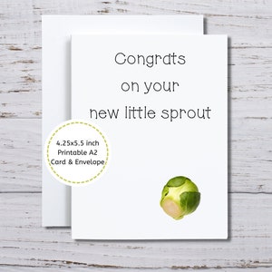 Carte drôle de nouveau-né, nouvelle petite pousse, carte imprimable, carte de baby shower, carte de nouveau bébé Punny, félicitations de bébé, carte pour les nouveaux parents
