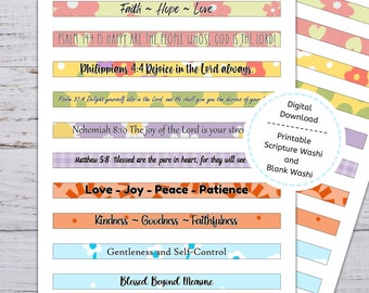 Escritura Washi, Versículo da Bíblia Washi, Diário de Lixo, Tiras de Margem da Bíblia, Bíblia Washi, Fita Washi Cristã, Diário da Bíblia, Washi Colorido