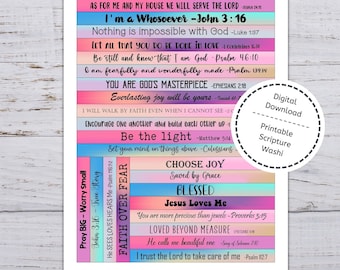 Washi schrifttekst, washi bijbeltekst, afdrukbare washi-strips, bijbelmargestroken, bijbelse washi, christelijke washi-tape, bijbeljournaling-washi