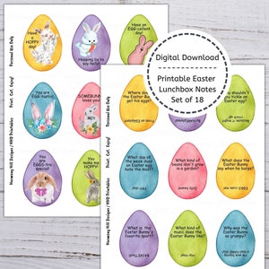 Ostern Lunchbox Witze, druckbare Lunchbox Notizen, Karten für Kinder, Lunchbox Notizen, Lunchbox Karten, 18 Lunchbox Notizen, Oster Affirmationen