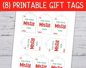 Mistletoes Gift Tags, Mistle Toes Gift Tags, Christmas Nail Polish Tags, Gift Tags for Socks, Mistle Toes Tag for Slippers, Mistle Toes Tags