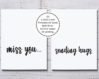 Miss You Card, Sending Hugs, Long Distance Relationship Card, Printable Miss You Card, Printable Sending Hugs Card, for Significant Other