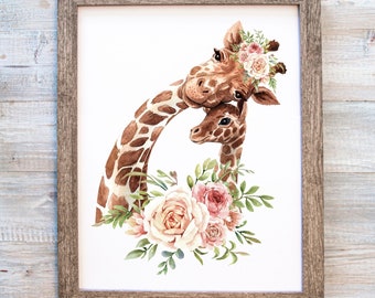 Download Mom And Baby Giraffe Etsy