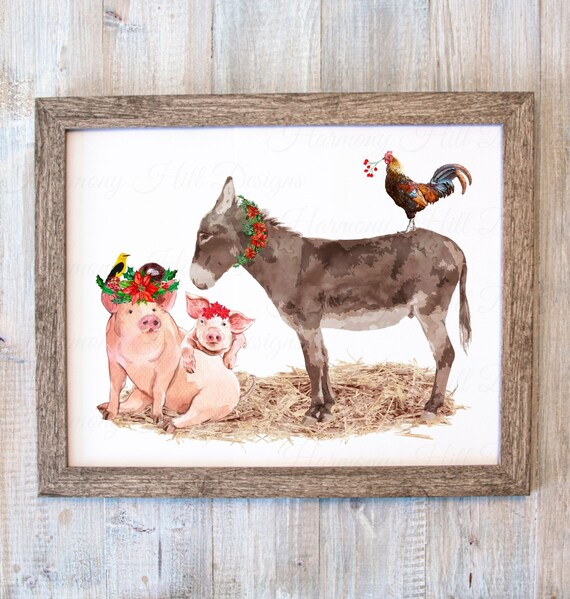 Donkey Printable Farm Animal Print Farmhouse Wall Art Farm
