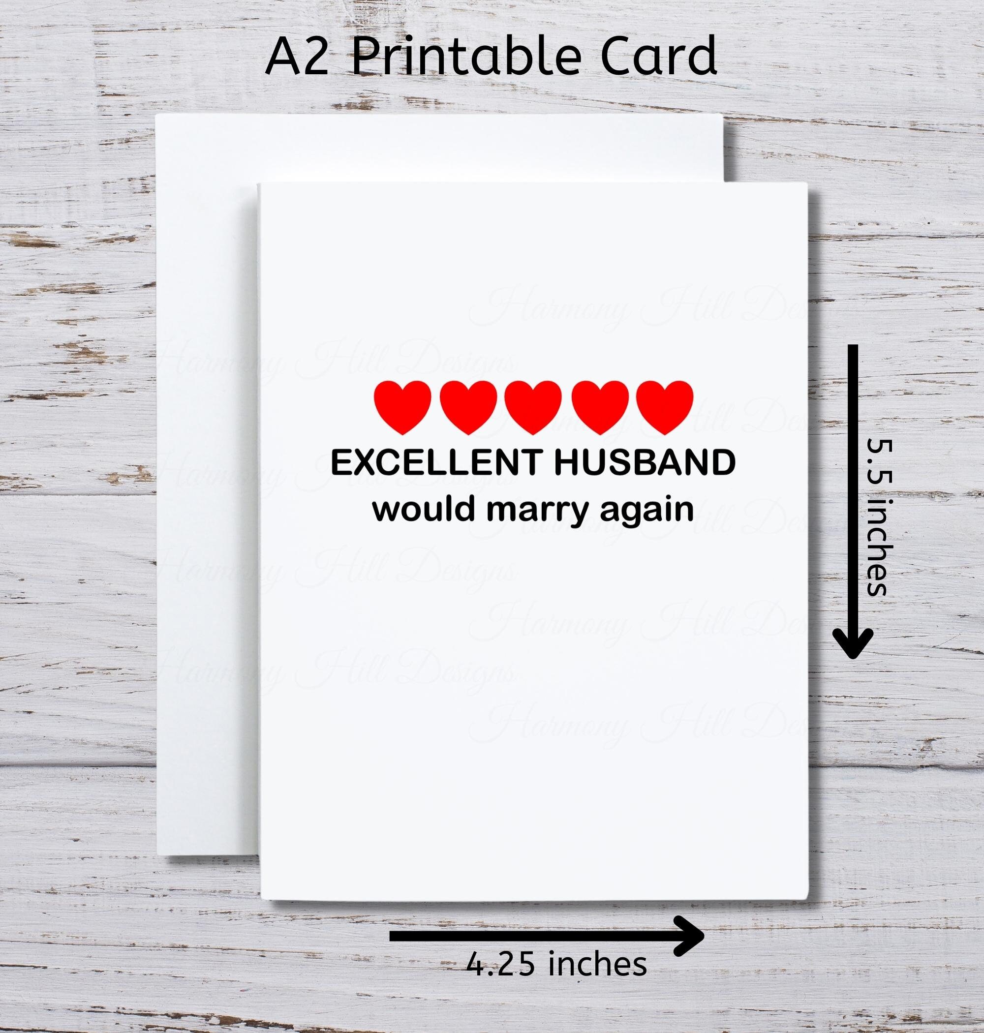 Card for Husband, Husband Anniversary Card, Anniversary Card Printable ...
