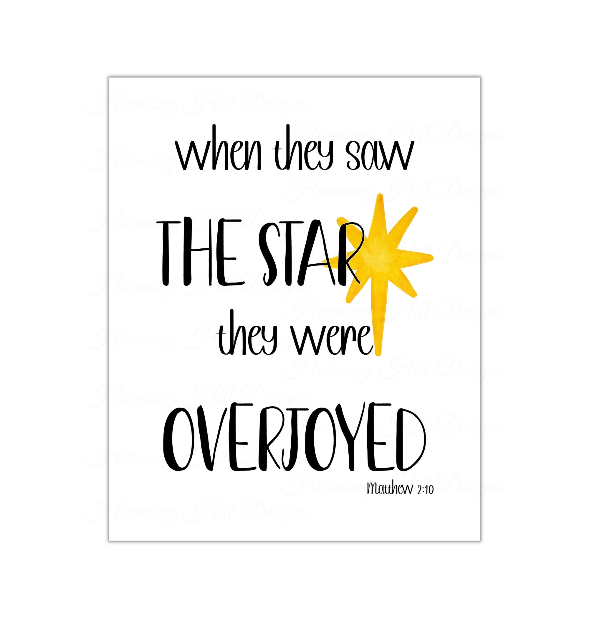 Bethlehem Star Print, Christmas Star Printable, Christian Christmas