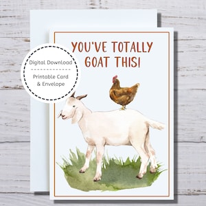 Goat Encouragement Card Printable Card You've Totally - Etsy