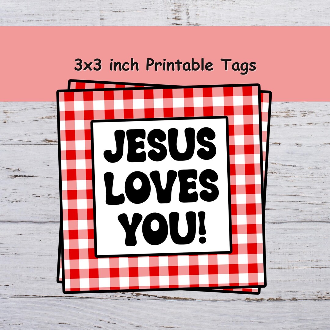 Jesus Label Jesus Loves You Gift Tag, Christian Label, Bible Study, Christian ...