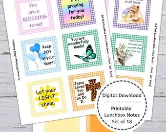 Christian Lunch Box Notes, Printable Lunchbox Notes, Cards for Kids, Lunch Box Notes, Lunch Box Cards, Scripture Cards, Test Encouragement