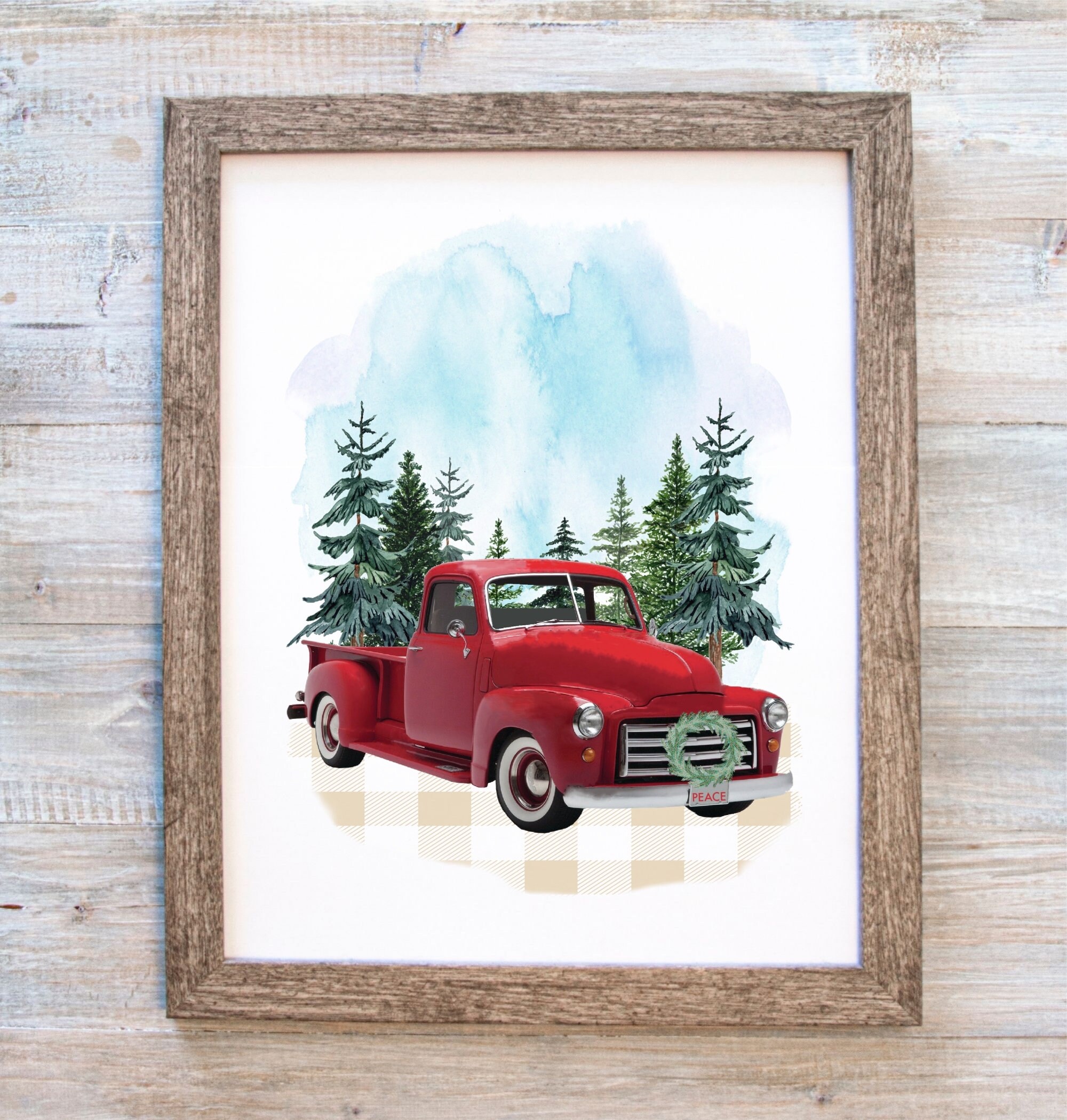 Red Truck Printable, Old Vintage Truck Printable, Red Truck Wall Art ...