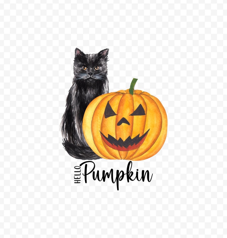 Hello Pumpkin Sign, Printable Halloween Wall Art, Hello Pumpkin Wall Decor, Jack-o-lantern PNG ...