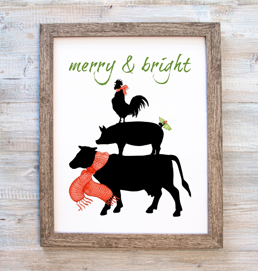 Farm Animal Stack, Farmhouse Wall Art, Farmhouse Printable, Cow Pig ...