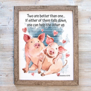 Varkens Afdrukbaar, Prediker 4, Varken DIY Print, Varkens Wall Art, Varken Digitale Kunst, Varken Decor, Christelijke Decor, Varkens met Schrift, Bijbel Vers