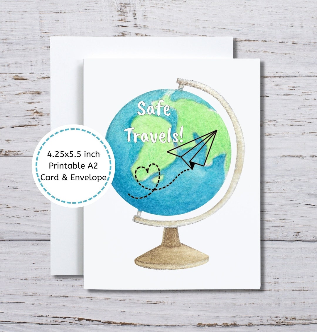 Safe Travels Gift, Bon Voyage Card, Farewell Card to Print, Missionary Goodbye, Card for ...