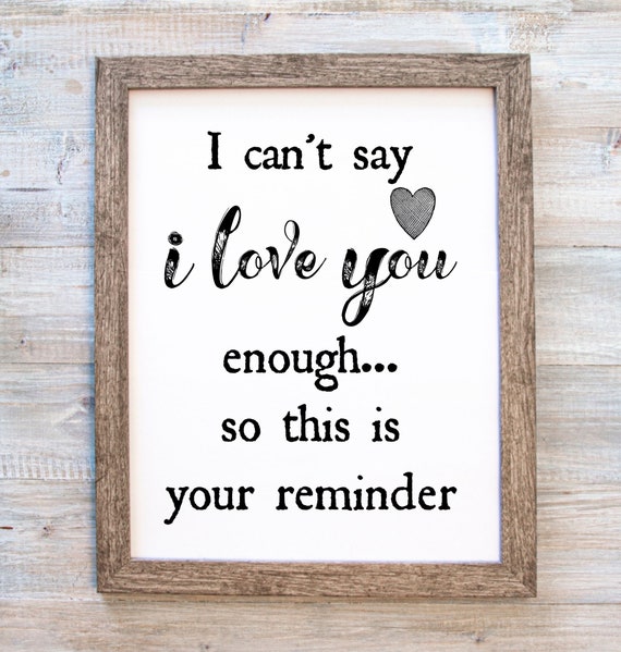 I Love You Printable Love Reminder Wall Art Love Wall Art | Etsy