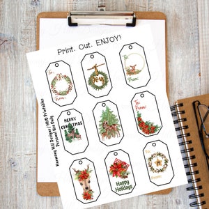 DIY Gift Tags, Printable Gift Tags, Ready to Print Tag, Gift Tag Set ...