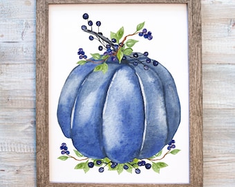 Blue Pumpkin Printable, Blue Pumpkin Design, Blue Pumpkin Sublimation, Pumpkin Wall Art, Blue Pumpkin, Blue Pumpkin Decor, Fall Blue Pumpkin