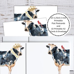 Cartões de vaca, cartões postais para impressão, cartão de felicitações de vaca, cartões de vaca em branco, cartões postais para imprimir, cartões de amante de vaca, artigos de papelaria com tema de vaca, cartões de vaca
