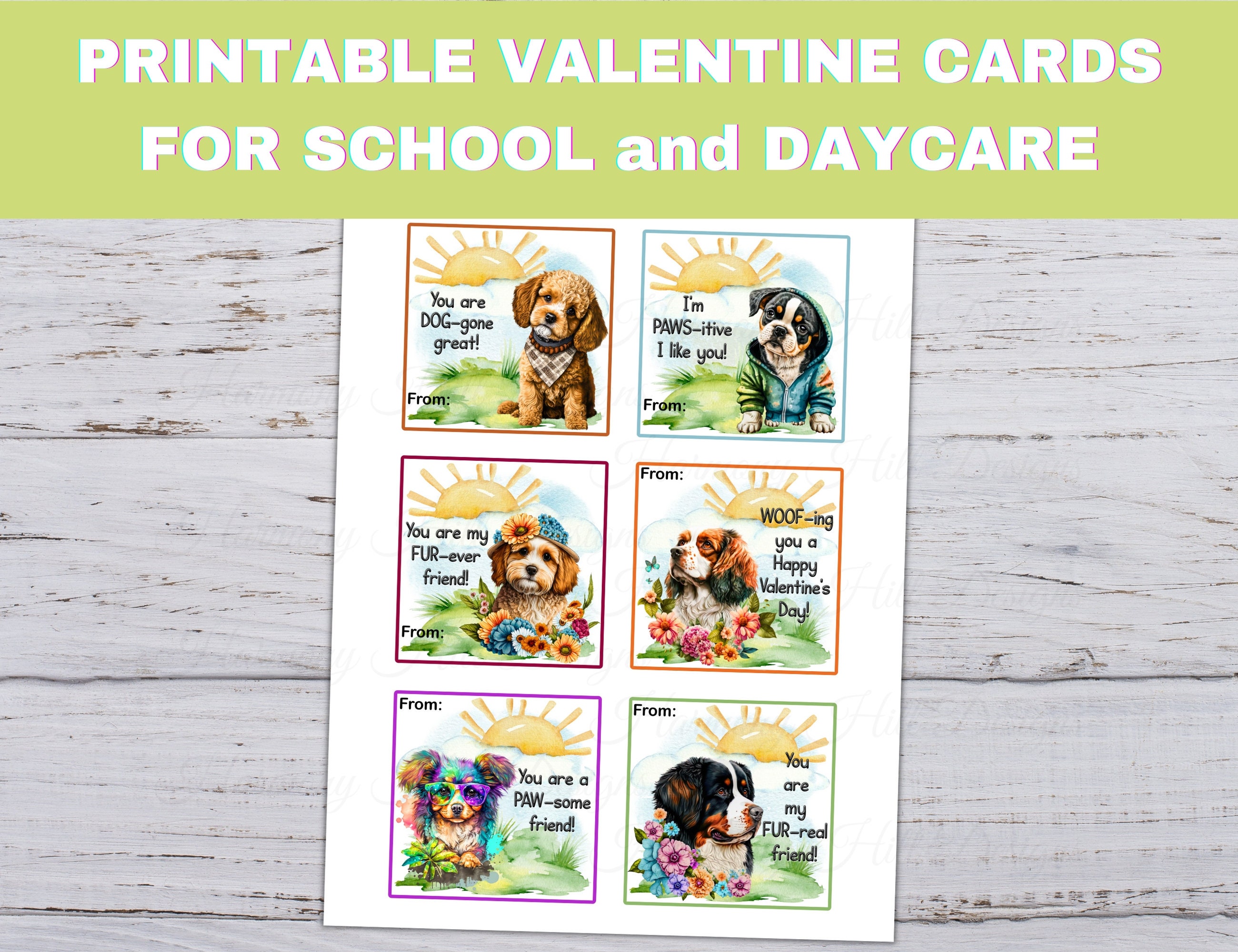 Printable Dog Valentines, Dog Valentine Cards for Kids, Printable ...