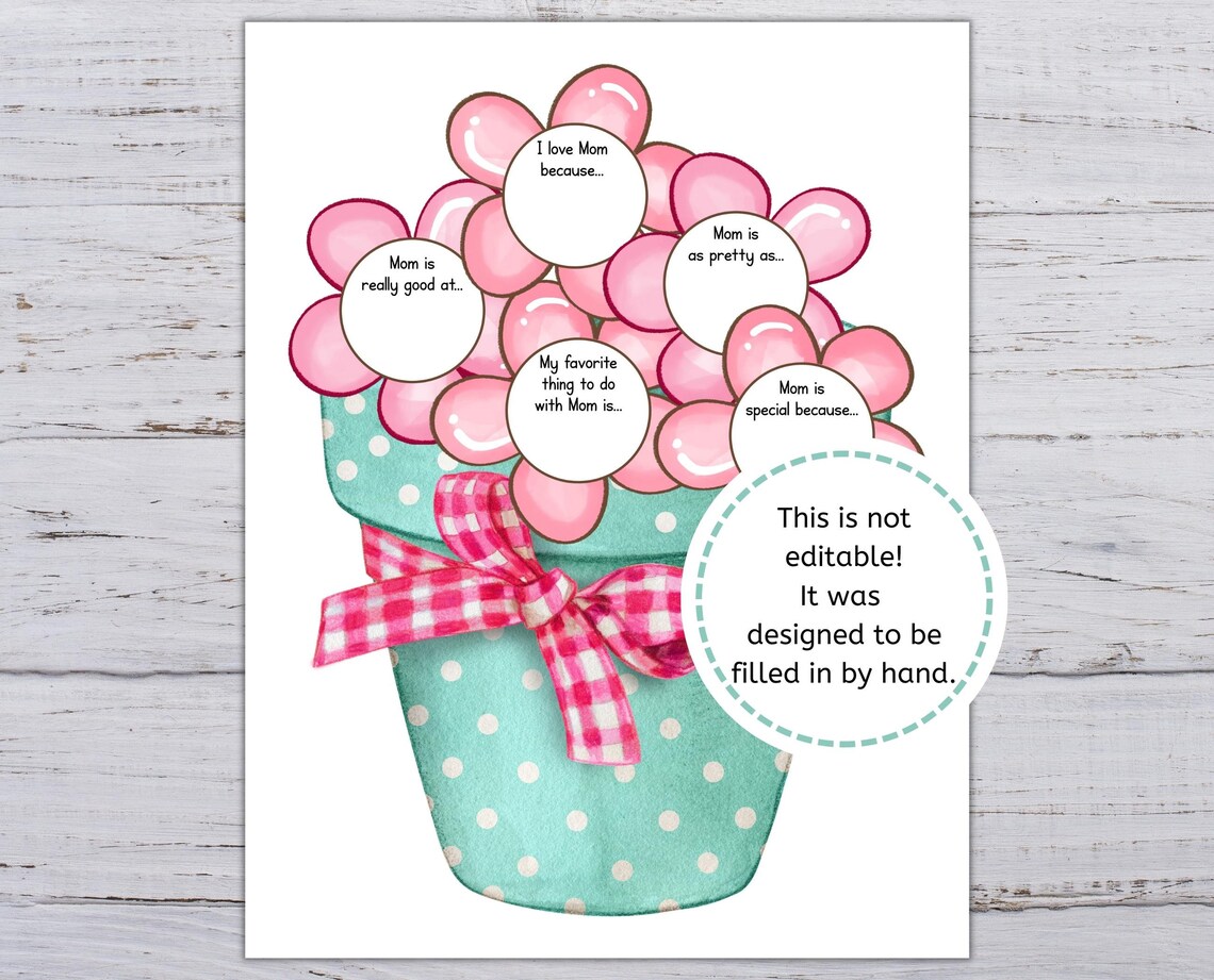 All About Mom Printable, Mothers Day Printable, All About Mom From ...