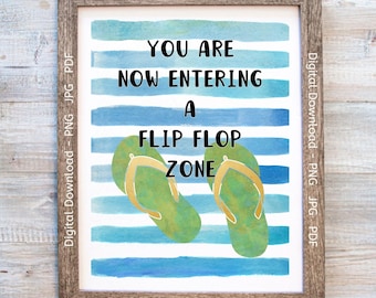 Flip Flop Sign, Flip Flop Decor, Flip Flop Wall Art, Flip Flop