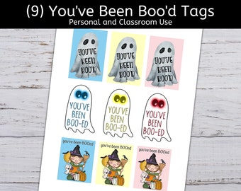 You've Been Booed Tags, Boo Gift Tag, Classroom Boo'd Tags, Halloween Ghost Boo Tags, You've Been Boo-ed Printable, Boo Cookie Labels, Ghost