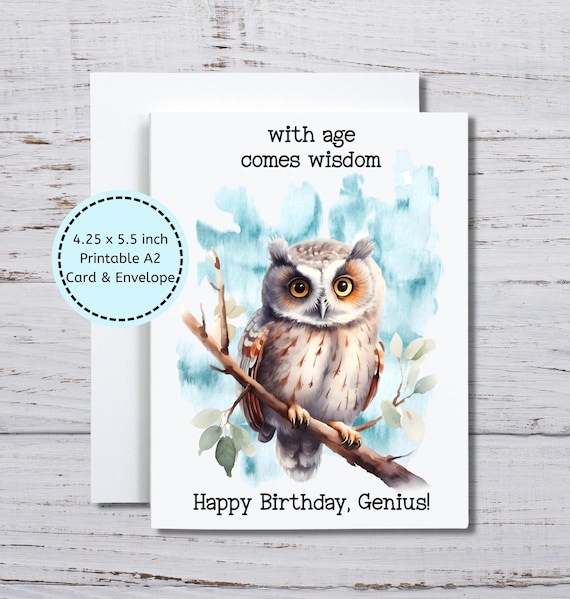 Tarjeta De Felicitación De Cumpleaños Con Búho Lindo | Vector Premium