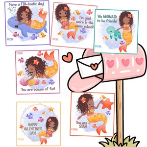 Mermaid Valentine Cards, Printable Mermaid Valentines for Class ...
