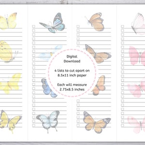 Printable Note Paper, Printable Stationery, Butterflies Stationery ...