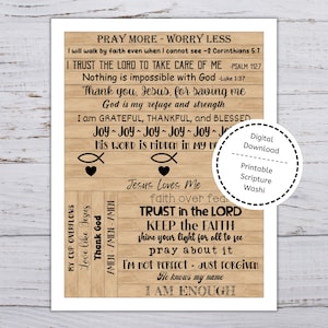 Washi schrifttekst, washi bijbeltekst, afdrukbare washi-strips, bijbelmargestroken, bijbelse washi, christelijke washi-tape, vintage tan bijbelse washi