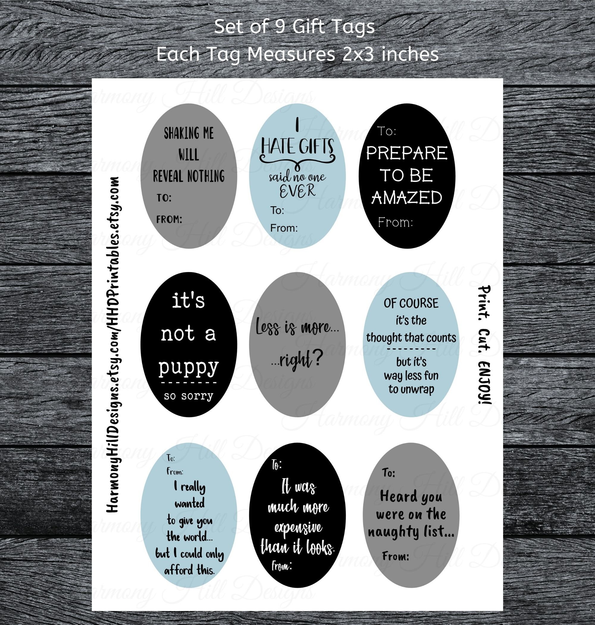 Funny Gift Tags Printable Gift Tags Ready to Print Tag Gift - Etsy