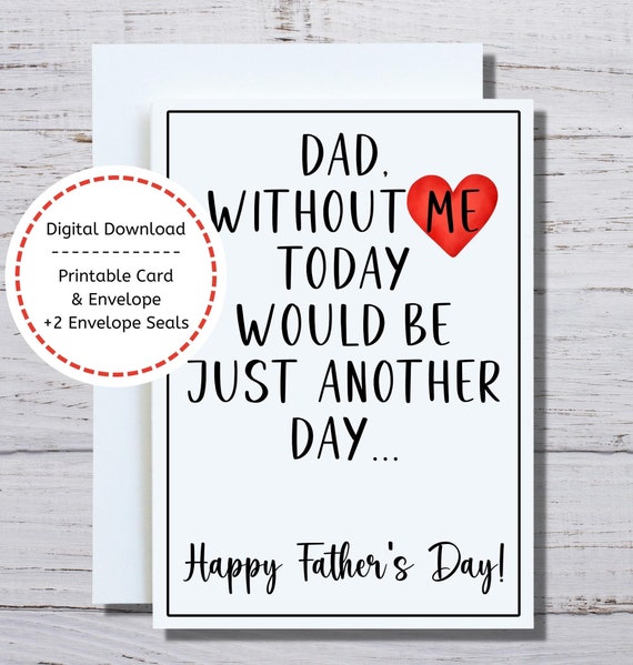 Funny Fathers Day Card Printable Fathers Day Card Funny Card | Etsy