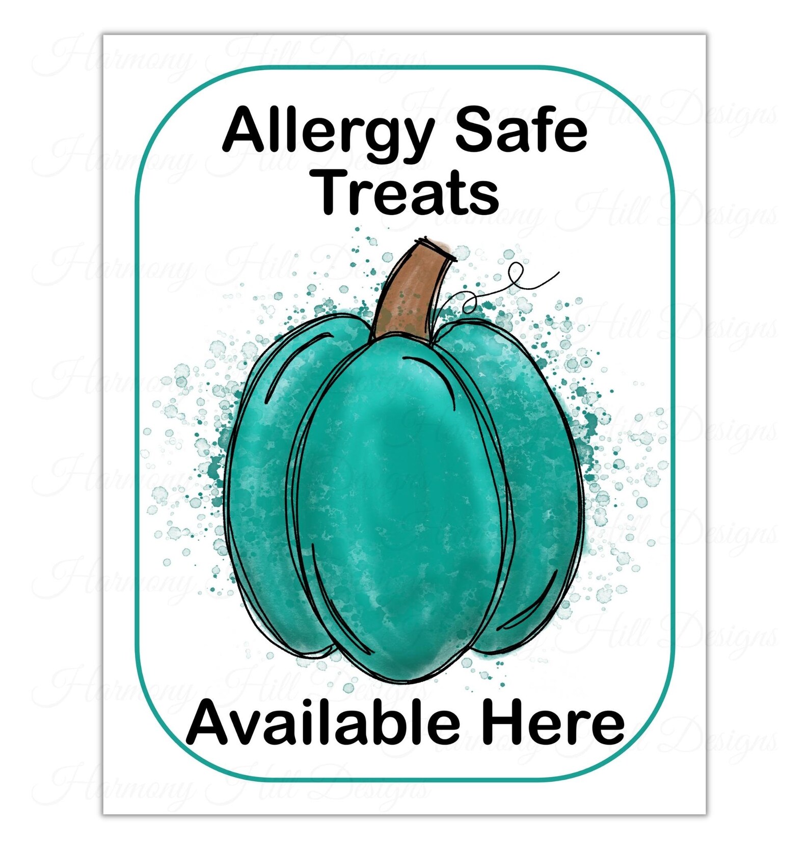 Halloween Allergy Sign Trick or Treat Printable Allergy Safe Etsy