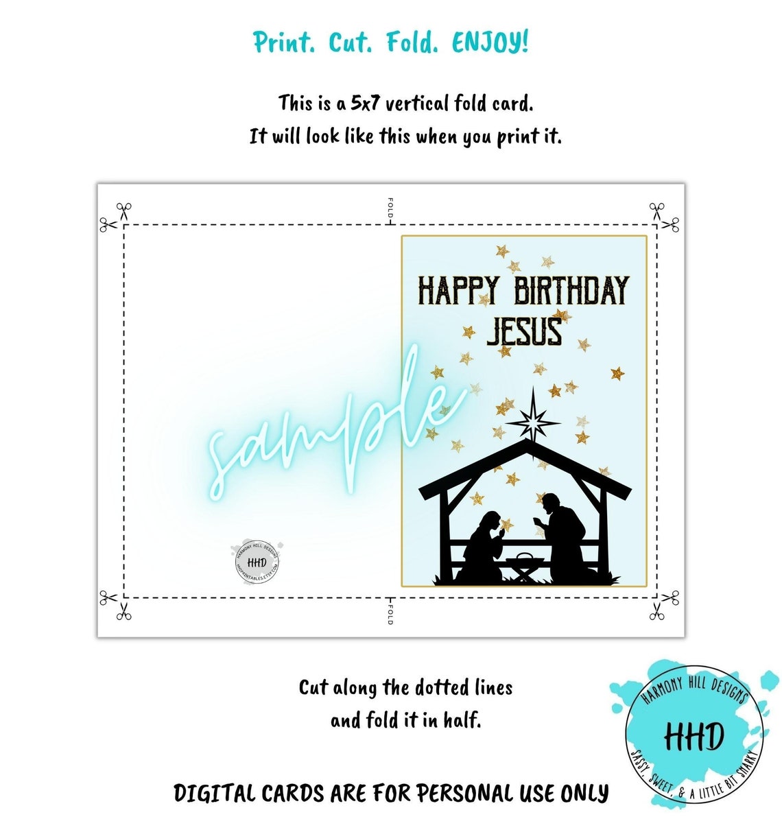 Jesus Birthday Card, Happy Birthday Jesus Printable Card, Happy ...