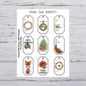 DIY Gift Tags, Printable Gift Tags, Ready to Print Tag, Gift Tag Set ...