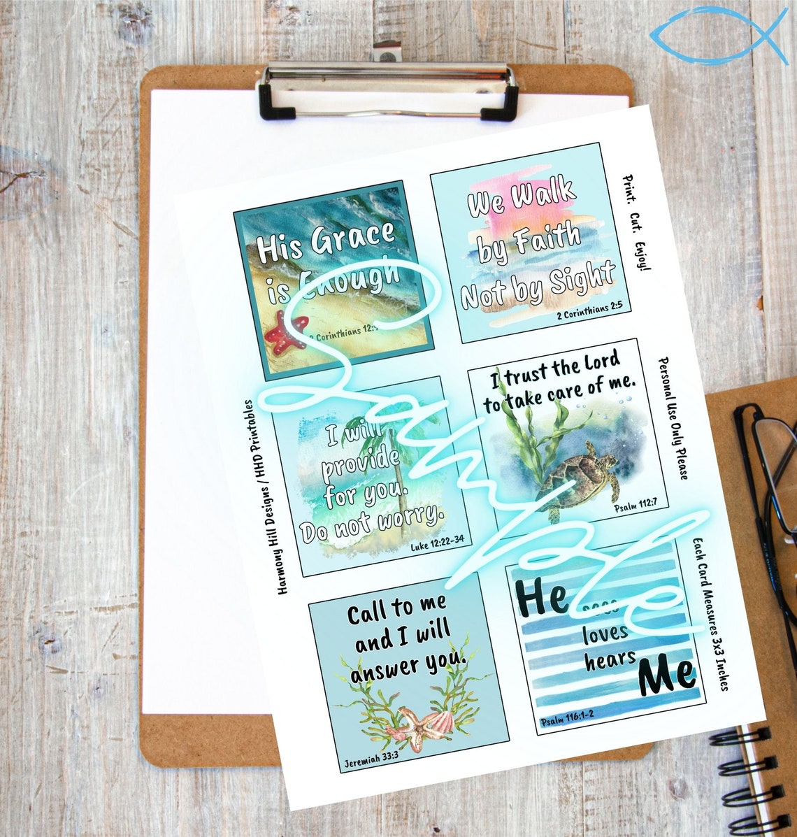 Scripture Cards Printable 3x3 Cards Tiered Tray Art - Etsy