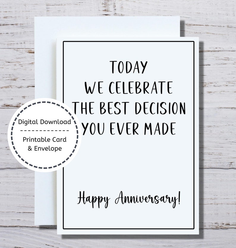 Anniversary Card, Printable Card, Funny Anniversary Card, Anniversary ...